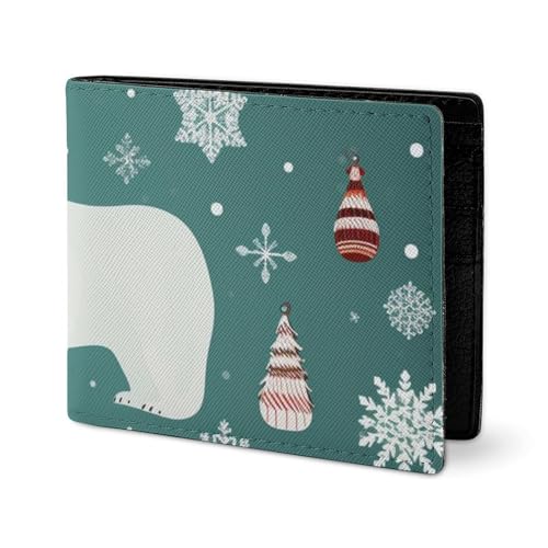 LYHVSFJW Ledergeldbörse für Herren, stilvolle Münzbörse für Damen, schlank und dünn, blau, florales Design, Kartenhalter, Weihnachtlicher Eisbär, Einheitsgröße LYHVSFJW Ledergeldbörse für Herren, stilvolle Münzbörse für Damen, schlank und dünn, blau, florales Design, Kartenhalter, Weihnachtlicher Eisbär, Einheitsgröße von LYHVSFJW