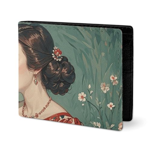 LYHVSFJW Ledergeldbörse für Herren, stilvolle Münzbörse für Damen, schlank und dünn, hellblau, Bifold Wallet Kartenhalter, Traditionelle elegante Damen, Einheitsgröße von LYHVSFJW