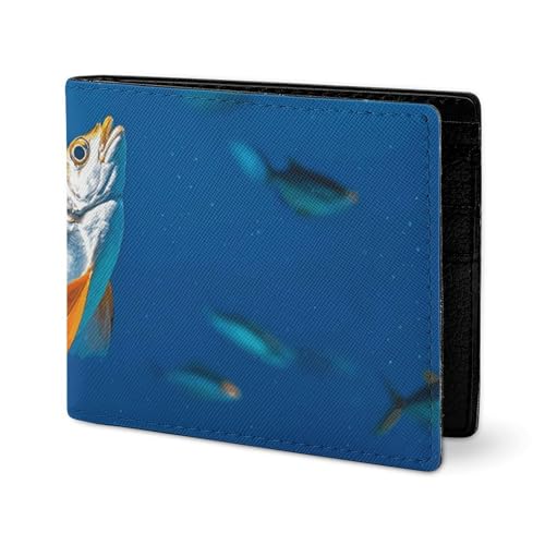 LYHVSFJW Ledergeldbörse für Herren, stilvolle Münzbörse für Damen, schlank und dünn, niedlicher Tierkopf, Bifold Wallet Kartenhalter, Flying Fish, Einheitsgröße LYHVSFJW Ledergeldbörse für Herren, stilvolle Münzbörse für Damen, schlank und dünn, niedlicher Tierkopf, Bifold Wallet Kartenhalter, Flying Fish, Einheitsgröße von LYHVSFJW