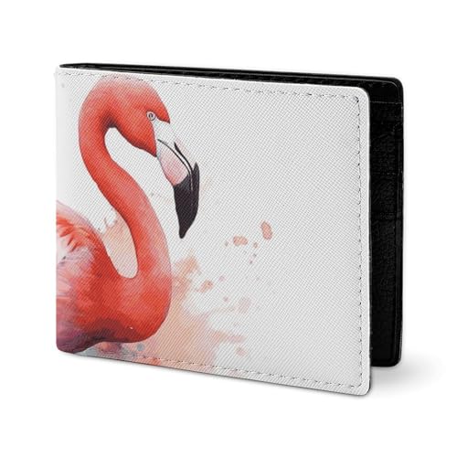 LYHVSFJW Ledergeldbörse für Herren, stilvolle Münzbörse für Damen, schlank und dünn, zwei rote Flamingos, Bifold Wallet Kartenhalter, Aquarell-Flamingo, Einheitsgröße LYHVSFJW Ledergeldbörse für Herren, stilvolle Münzbörse für Damen, schlank und dünn, zwei rote Flamingos, Bifold Wallet Kartenhalter, Aquarell-Flamingo, Einheitsgröße von LYHVSFJW