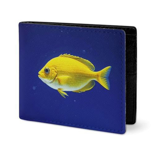 LYHVSFJW Ledergeldbörse für Herren, stilvolle Münzgeldbörse für Damen, schlank und dünn, Cartoon, niedlicher Otter, Bifold Wallet Kartenhalter, Fliegengelber Fisch, Einheitsgröße LYHVSFJW Ledergeldbörse für Herren, stilvolle Münzgeldbörse für Damen, schlank und dünn, Cartoon, niedlicher Otter, Bifold Wallet Kartenhalter, Fliegengelber Fisch, Einheitsgröße von LYHVSFJW