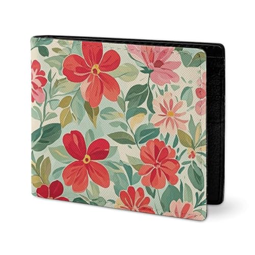 LYHVSFJW Ledergeldbörse für Herren, stilvolle Münzgeldbörse für Damen, schlank und dünn, Regenbogen-Herz-Muster, Bifold Wallet Kartenhalter, Frühlingsblumenmuster, Einheitsgröße LYHVSFJW Ledergeldbörse für Herren, stilvolle Münzgeldbörse für Damen, schlank und dünn, Regenbogen-Herz-Muster, Bifold Wallet Kartenhalter, Frühlingsblumenmuster, Einheitsgröße von LYHVSFJW