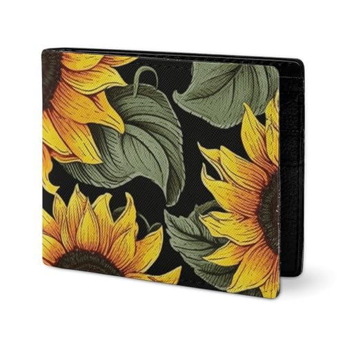 LYHVSFJW Ledergeldbörse für Herren, stilvolle Münzgeldbörse für Damen, schlank und dünn, dunkle und helle Farben, Bifold Wallet Card Holder, Blumen-Sonnenblume, Einheitsgröße LYHVSFJW Ledergeldbörse für Herren, stilvolle Münzgeldbörse für Damen, schlank und dünn, dunkle und helle Farben, Bifold Wallet Card Holder, Blumen-Sonnenblume, Einheitsgröße von LYHVSFJW