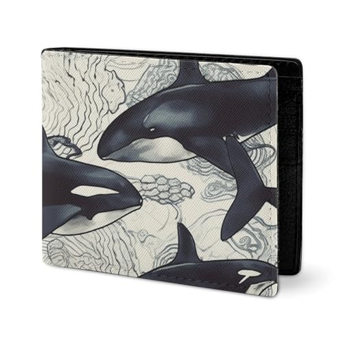 LYHVSFJW Ledergeldbörse für Herren, stilvolle Münzgeldbörse für Damen, schlank und dünn, dunkle und helle Farben, Bifold Wallet Card Holder, Killerwal, Einheitsgröße LYHVSFJW Ledergeldbörse für Herren, stilvolle Münzgeldbörse für Damen, schlank und dünn, dunkle und helle Farben, Bifold Wallet Card Holder, Killerwal, Einheitsgröße von LYHVSFJW