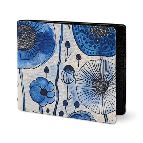 LYHVSFJW Ledergeldbörse für Herren, stilvolle Münzgeldbörse für Damen, schlank und dünn, rot, schwarz, Büffelkaro, Karomuster, Bifold Wallet Kartenhalter, Weiße blaue Tinte, Einheitsgröße LYHVSFJW Ledergeldbörse für Herren, stilvolle Münzgeldbörse für Damen, schlank und dünn, rot, schwarz, Büffelkaro, Karomuster, Bifold Wallet Kartenhalter, Weiße blaue Tinte, Einheitsgröße von LYHVSFJW