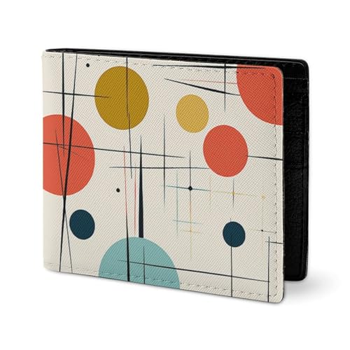 LYHVSFJW Ledergeldbörse für Herren, stilvolle Münzgeldbörse für Damen, schlanke und dünne mystische Tarotkarte, Sonne und Mond, Gesicht, Bifold Wallet Kartenhalter, Modern Mid Century, Einheitsgröße von LYHVSFJW