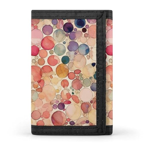 LYHVSFJW Smooth Round Rock TriFold Wallet with 8 Card Slots, Slim Zipper Coin Pocket, Divided Billfold for Men Women, Hellbeige und Pfirsich, Einheitsgröße, Modern von LYHVSFJW