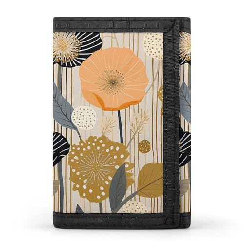 LYHVSFJW Smooth Round Rock TriFold Wallet with 8 Card Slots, Slim Zipper Coin Pocket, Divided Billfold for Men Women, Streifen und Punkte, Einheitsgröße, Modern von LYHVSFJW