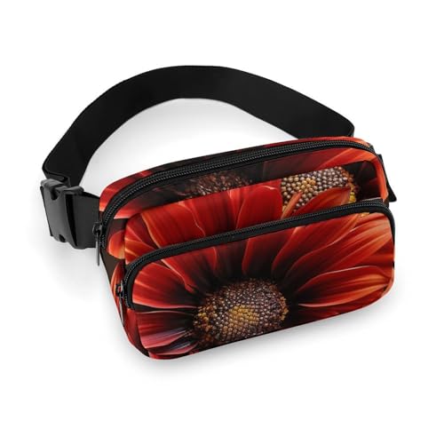 Bauchtaschen für Damen, Motiv: rote Sonnenblumen, für Reisen und Sport, Stil, 20 x 13 cm, Bauchtaschen, Stil:, 20x13cm, Bauchtaschen von LYHVSFZQ