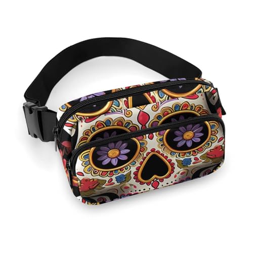 Bauchtaschen mit Totenkopf-Motiv, für Damen, Crossbody-Tasche für Reisen und Sport, Stil, 20 x 13 cm, Bauchtaschen, Stil:, 20x13cm, Bauchtaschen von LYHVSFZQ