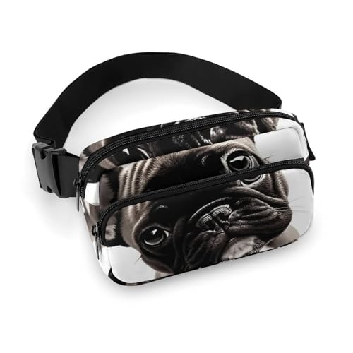 Fanny Packs Französische Bulldogge bedruckte Crossbody Taschen für Frauen Crossbody für Reisen und Sport, Stil, 20x13cm, Hüfttaschen, Stil, 20x13cm, Gürteltaschen, Stil, 20x13cm, Hüfttaschen von LYHVSFZQ