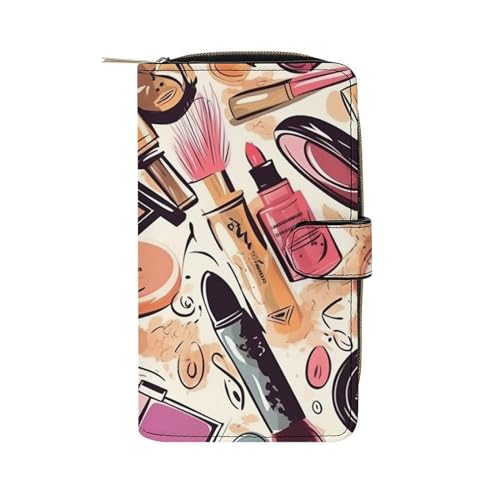 Geldbörse für Männer Geldbörse Kartenhalter mit Reißverschluss Make-up Thema Muster bedruckte Brieftasche für den täglichen Gebrauch und Urlaubsgeschenke, Stil, 19.7 x 11 x 3.5 cm, Stil, 19.7x11x3.5cm von LYHVSFZQ