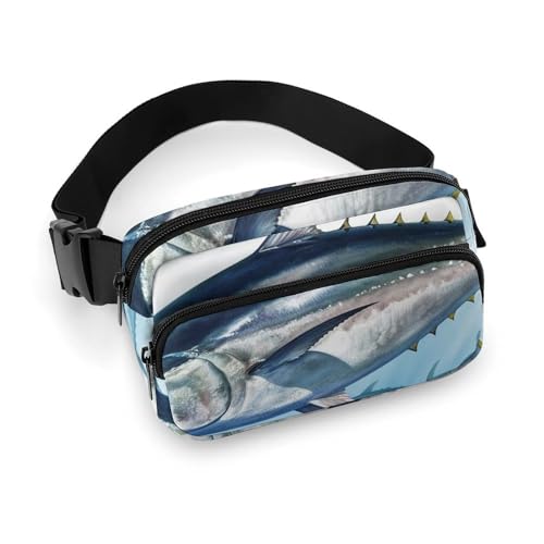 Gürteltaschen Roter Thun Thunnus bedruckte Crossbody Taschen für Damen Crossbody für Reisen und Sport, Stil, 20 x 13 cm, Hüfttaschen, Style, 20x13cm, Hüfttaschen, Stil, 20x13cm, Hüfttaschen von LYHVSFZQ
