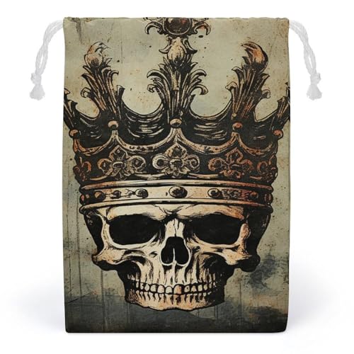 LYHVSFZQ Aufbewahrungstaschen, Make-up-Tasche, Spielzeugtasche, wiederverwendbar, Kulturbeutel, eleganter Totenkopf-Kronen-Druck, Organizer, Mehrzwecktasche, faltbar, Reisetasche, Stil, 12 x 18 cm LYHVSFZQ Aufbewahrungstaschen, Make-up-Tasche, Spielzeugtasche, wiederverwendbar, Kulturbeutel, eleganter Totenkopf-Kronen-Druck, Organizer, Mehrzwecktasche, faltbar, Reisetasche, Stil, 12 x 18 cm von LYHVSFZQ