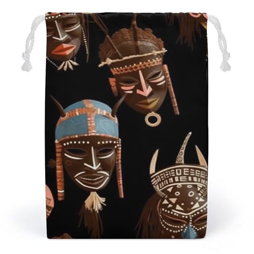 LYHVSFZQ Aufbewahrungstaschen Make-up Tasche Spielzeug Tasche Wiederverwendbare Taschen Kulturbeutel Afrikanische Ritual Ethnische Stammes Gedruckt Organizer Multifunktionale Faltbare Ditty Bag von LYHVSFZQ