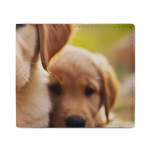 LYHVSFZQ Brieftasche Card Case Nette Golden Retriever Welpen Gedruckt Brieftasche Herren Geldbörse Ideal für Arbeit Reisen Und Täglichen Gebrauch, Stil, One Size, Lässig, Stil, One Size, Casual, Stil von LYHVSFZQ