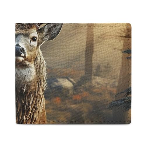 LYHVSFZQ Brieftasche Karte Fall Hirsch Jagd Saison Gedruckt Geldbörse Herren Geldbörse Ideal für Arbeit Reisen Und Täglichen Gebrauch, Stil, One Size, Lässig, Stil, One Size, Casual, Stil, One size von LYHVSFZQ