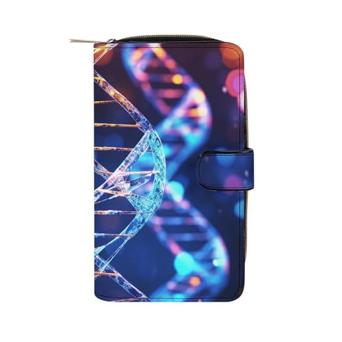 LYHVSFZQ Geldbörse für Männer Geldbörse Kartenhalter mit Reißverschluss DNA genetische Helix bedruckte Geldbörse für den täglichen Gebrauch und Urlaubsgeschenke, Stil, 19.7 * 11 * 3.5cm, Style, Stil von LYHVSFZQ