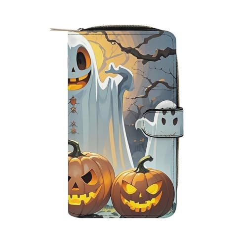 LYHVSFZQ Geldbörse für Männer Geldbörse Kartenhalter mit Reißverschluss Seltsame Ghost bedruckte Geldbörse für den täglichen Gebrauch und Urlaubsgeschenke, Stil, 19.7 x 11 x 3.5 cm, Stil von LYHVSFZQ