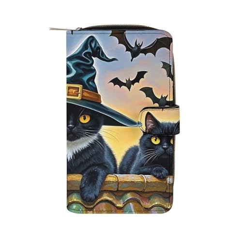 LYHVSFZQ Geldbörse für Männer Geldbörse Kartenhalter mit Reißverschluss Seltsame und süße Katze bedruckte Geldbörse für den täglichen Gebrauch und Urlaubsgeschenke, Stil, 19.7 * 11 * 3.5cm, Style von LYHVSFZQ