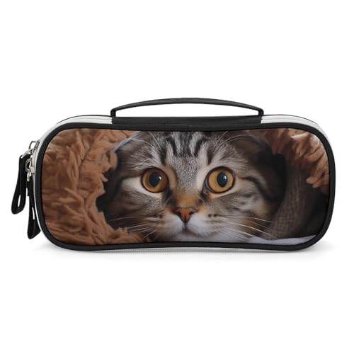 LYHVSFZQ Make-up-Tasche, Make-up-Organizer, Reise-Katze, bedruckte Make-up-Tasche mit Doppelreißverschluss-Griffen, Kosmetiktasche, Stil, Einheitsgröße, Make-up-Tasche, Stil:, Einheitsgröße von LYHVSFZQ