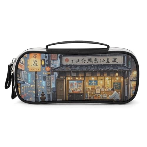 LYHVSFZQ Make-up Tasche Make-up Organizer Reise Tokio Teehaus gedruckt Make-up Tasche mit Doppelreißverschluss Griffe Kosmetiktasche, Stil, One Size, Schminktasche, Stil, Einheitsgröße, Make-up-Tasche von LYHVSFZQ