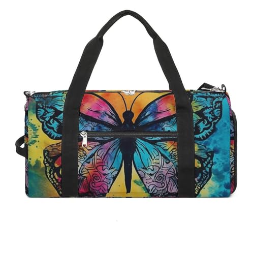 Sporttasche Butterfly Tie Dye Bedruckte Seesack Yogatasche Rucksack Seesack Kleine Sporttasche für Männer und Frauen Stil One Size Gym Bag Style One Size Sporttasche, Stil, One size, Sporttasche von LYHVSFZQ