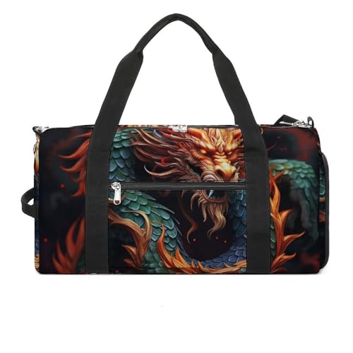 Sporttasche Chinese Dragon Gedruckt Seesack Yoga Rucksack Seesack Kleine Sporttasche für Männer Frauen Stil One Size Gym Bag Style One Size Sporttasche Style One Size Sporttasche, Stil, One size von LYHVSFZQ
