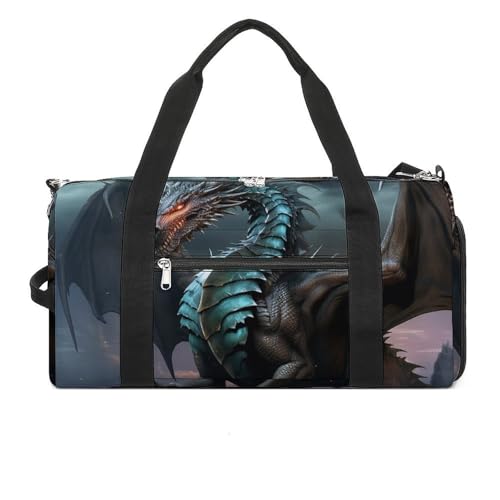 Sporttasche Cool Dragon Bedruckte Seesack Yogatasche Rucksack Seesack Kleine Sporttasche für Männer und Frauen Style One Size Gym Bag Style One Size Sporttasche, Stil, One size, Sporttasche von LYHVSFZQ