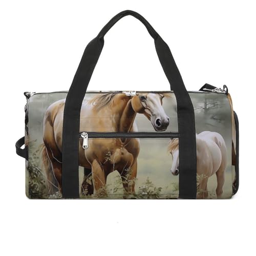 Turnbeutel Gemälde Pferde Bedruckte Seesack Yogatasche Rucksack Seesack Kleine Turnbeutel für Damen und Herren Stil Einheitsgröße Turnbeutel, Stil:, Einheitsgröße, Turnbeutel von LYHVSFZQ