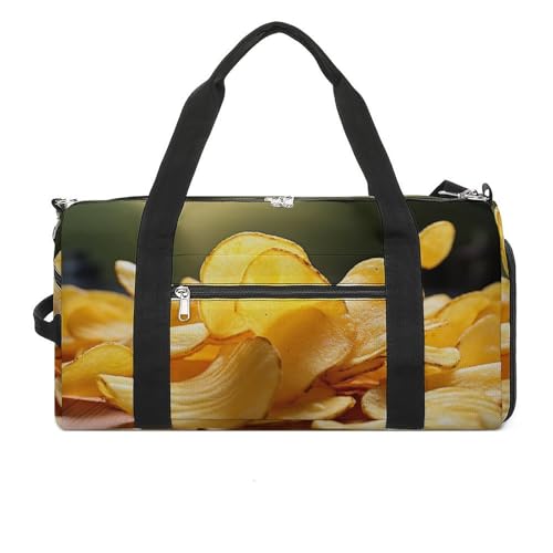 Turnbeutel Kartoffelchips bedruckt Duffle Bag Yogatasche Rucksack Seesack klein Turnbeutel für Damen und Herren Stil Einheitsgröße Turnbeutel, Stil:, Einheitsgröße, Turnbeutel von LYHVSFZQ