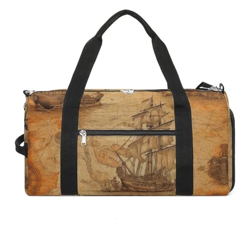 Turnbeutel Schiff und Kompass Bedruckte Seesack Yogatasche Rucksack Seesack Kleine Turnbeutel für Damen und Herren Stil Einheitsgröße Turnbeutel, Stil:, Einheitsgröße, Turnbeutel von LYHVSFZQ