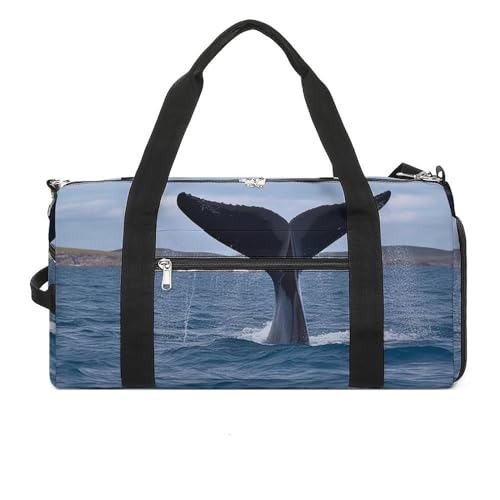 Turnbeutel Walschwanz bedruckt Duffle Bag Yogatasche Rucksack Seesack klein Turnbeutel für Damen und Herren Stil Einheitsgröße Turnbeutel, Stil:, Einheitsgröße, Turnbeutel von LYHVSFZQ