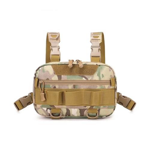 Brusttasche Männer Brust Tasche Angeln Weste Rucksack Reise wasserdichte Nylon Klettern Camping Rucksäcke Outdoor Fanny Pack(Brown) von LYHYDMA