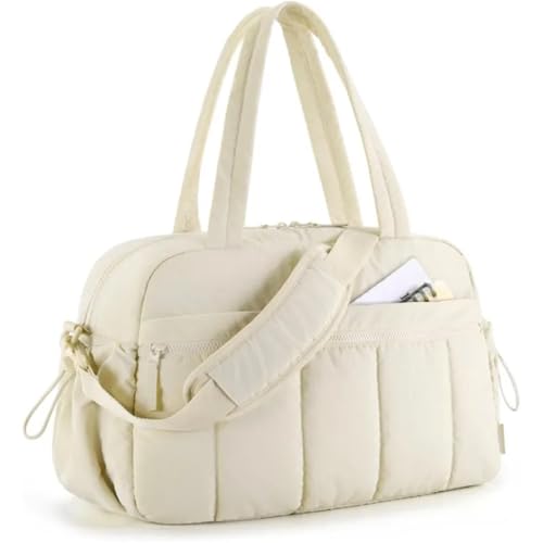 Gepäcktasche, Trocken- und Nasstrennung, Reisetasche, Sporttasche for Damen, mit Weekender-Taschen, Handtasche(Beige) von LYHYDMA