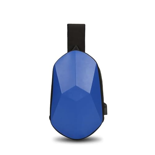 LYHYDMA Brusttasche Brusttasche Männer Dreidimensionale Hard Shell Wasserdicht Reiten Paar USB Lade Messenger Sling Schulter Taschen(Blue) von LYHYDMA