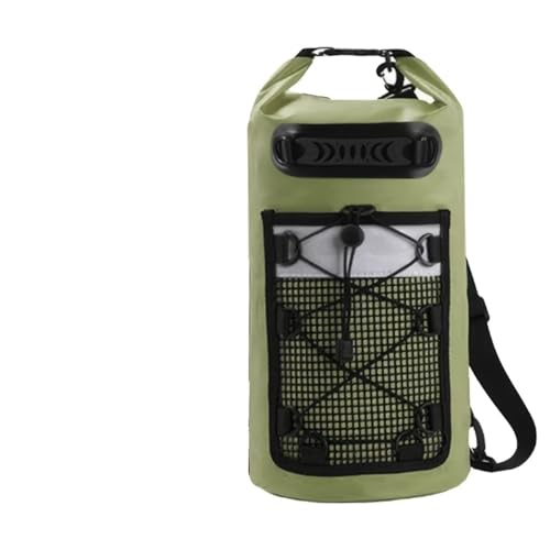 LYHYDMA Dry Bag Schwimmen PVC Pack Dry Bag Rucksack for Frauen Männer 10L 20L wasserdichte Schulter Kajak Trekking Driften Rafting Surfen Bootfahren Tasche(10L Green) von LYHYDMA