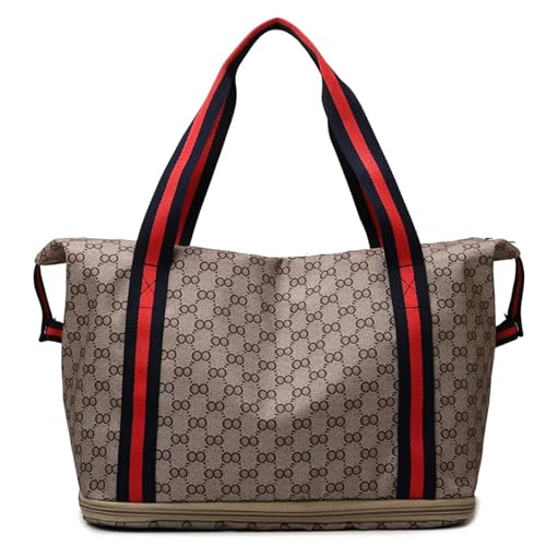 Reisetasche Große Kapazität Druck Reisetasche Frauen wasserdichte Weibliche Gepäck Tote Handtasche Duffle Wochenende Tasche Sport Schulter Tasche(Old Pattern) von LYHYDMA