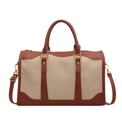 Reisetasche Große Kapazität Reisetaschen for Frauen Männer Sporttasche wasserdichte Wochenende Sac Voyage Weibliche Messenger Tasche Trocken Und Nass(Brown) von LYHYDMA
