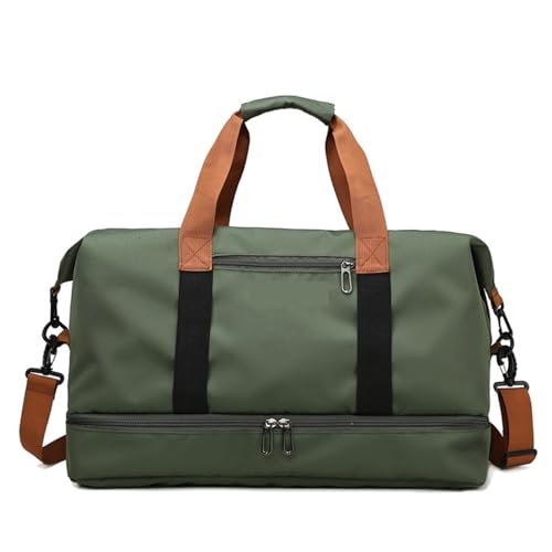 Reisetasche Reisetaschen for Frauen Große Kapazität Männer Sporttasche wasserdichte Wochenende Sac Voyage Weibliche Messenger Tasche Trocken Und Nass(Green 46cmX25cmX28cm) von LYHYDMA