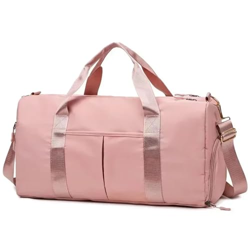 Reisetaschen Damen Große Kapazität Fitnesstasche Gepäcktaschen Koffer und Reisetasche Handtasche for Damen Einkaufstasche Strandtaschen(Pink) von LYHYDMA