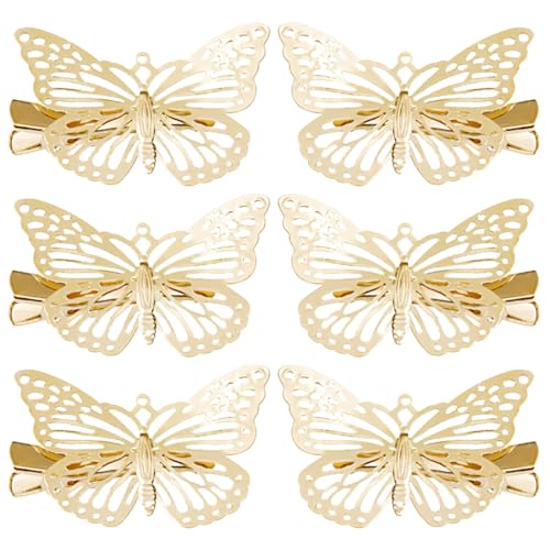 6 Stück Schmetterlings Haarspangen Schmetterling Haarnadeln Bewegliche Haarnadeln,Schmetterlings-Haarspangen für Damen Mädchen von LYITZW