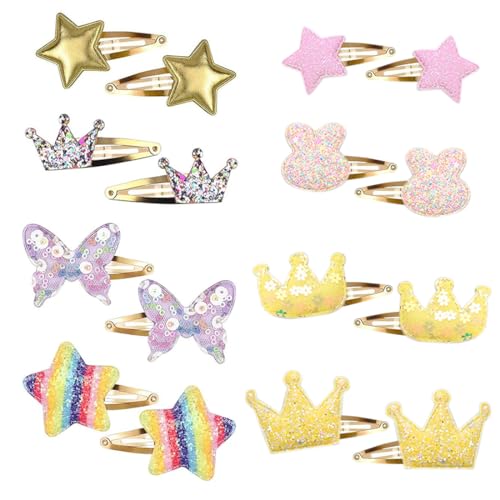 8 Paar Haarspangen für Mädchen Haarspangen Kinder Haar Haarspangen Zubehör Niedliche Haarspangen für Kleinkinder, Mädchen Haarclips in Verschiedenen Designs,Haarspangen Mädchen Haarspangen von LYITZW