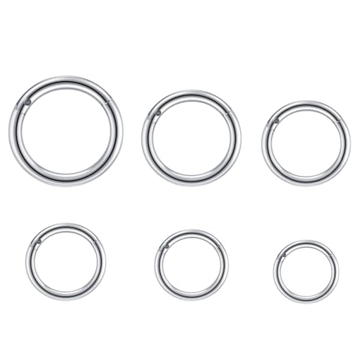 LYITZW 6 Pcs Bauchnabelpiercing für Damen Chirurgenstahl Bauchnabelpiercing Helix Conch Tragus Ohr Piercing Septum Piercing Bauchnabel Silber Bauchnabelpiercing Ring Körper Piercing Schmuck von LYITZW