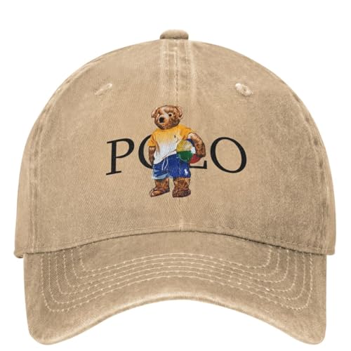 Klassische Bär Baseball Caps für Männer Frauen Distressed Washed Vintage Style Polo Sun Cap Outdoor Workouts Caps Hut Geschenk von LYLQSSYS
