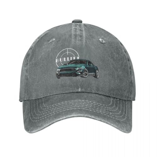 LYLQSSYS Bullitt GT 5.0L V8 Baseballmützen Mode Gewaschene Denim-Hüte Outdoor Verstellbare Casquette Streetwear Baseball Cowboyhut Geschenk von LYLQSSYS