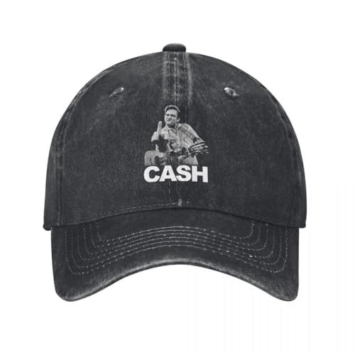 LYLQSSYS Johnny Cash Der Mann in Schwarz Distressed Washed Casquette Baseballmützen Unisex Y2K Sport Jahreszeiten Hüte Geschenk von LYLQSSYS