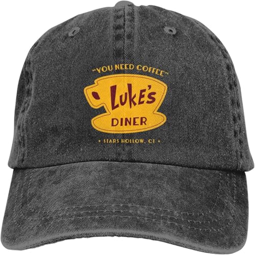 LYLQSSYS Unisex Luke's-Diner Baseballkappe Verstellbarer Hut Cowboy Kappe Denim Papa Hut für Herren und Frauen Geschenk von LYLQSSYS