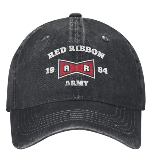 Red Ribbon Denim Baseballkappe Army RED Ribbon 1984 Laufen Hip Hop Papa Hüte Sommer Unisex Männer y2k Design Baseball Caps Geschenk von LYLQSSYS