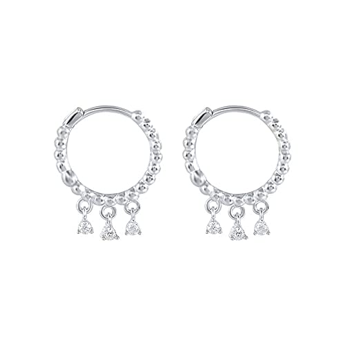 Echte Hoop Ohrringe für Frauen Zirkon Kreis Runde Ohrringe Schmuck, LYLSSSDH, Shape 5 aus Silber von LYLSSSDH